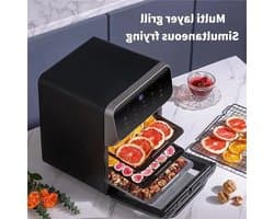 Airfryer - 12L – Heteluchtfriteuse - 1350W – 240V - Olievrij Frituren – 360° Hete Lucht Circulatie – Touchscreen – Automatische Uitschakeling - Meerdere Kookfuncties - Zwart