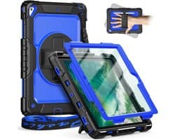 Robuuste iPad 9.7 Hoes met Schermbeschermer, Standaard en Schouderriem voor 5e/6e Generatie