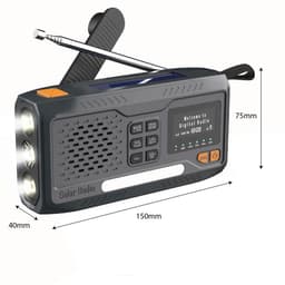 Noodradio DAB+ & FM met Bluetooth – Zonnepaneel - Handslinger - Zaklamp - SOS Alarm - USB-C Oplaadbaar – Outdoor & Noodpakket — thumbnail 2