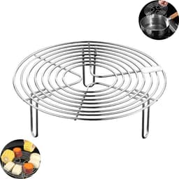 Ronde stoom- en koelrekken - Roestvrijstalen pannenrekken - Kookrekken - Roestvrijstalen stoomrek - Ronde Stoomrek - Draadstoomrekken - Stoomrekken voor airfryers - 18x18x4cm - Geschikt voor bakken, inmaken, koken en stomen — thumbnail 1