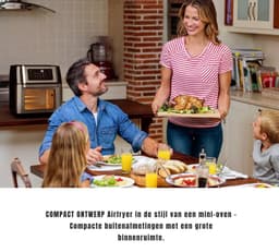 Florixa® Mini Airfryer - Airfryer - Heteluchtfriteuse - Compact - Zwart - 32cm x 36cm x 37cm — thumbnail 6