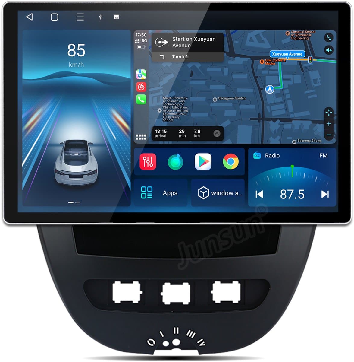 Junsun Android 15 Autoradio Geschikt Voor Peugeot 107 Toyota Aygo Citroen C1 Accessoires, 4GB+64GB, Draadloze CarPlay & Andriod Auto, DAB+, GPS-Navigatiesystem, Bluetooth, Stuurwielbediening, 13.1-inch 2K Touchscreen, 4G, DSP, Octa-core processor — afbeelding 1