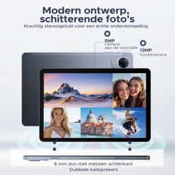 Aorlym P10 Pro - Tablet - 48 GB RAM (8+40 GB) + 128 GB ROM (2 TB/TF) - 10,1 inch HD 120 Hz - Android 16 - 8800 mAh - Gemini AI - T7250 - Face ID - Dubbele luidsprekers, complete accessoirebundel met toetsenbord en stylus - Grijs — thumbnail 5