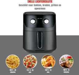 Nexvo® Airfryer xl - Airfryer xxl - Heteluchtfriteuse - Zwart- 38cm x 29cm x 33cm — thumbnail 7