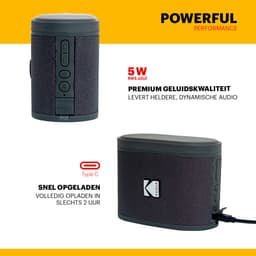 Kodak SoundBrix Bluetooth Speaker – Draadloze Muziek Box – 5W RMS – Zwart — thumbnail 4