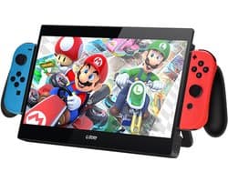 Gloovon® Draagbare Gaming Monitor - 10.1 inch Full HD IPS - Voor Nintendo Switch & OLED - Met Accu & Speakers - Plug & Play - Zwart