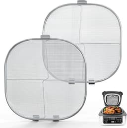 Spatbescherming van roestvrij staal Geschikt voor Ninja Foodi AG301 Airfryer-accessoires (2-pack) Spatbescherming van fijn gaas Geschikt voor Ninja Foodi 5-in-1 Indoor Grill AG300, AG300C, AG301C, AG302 en AG400 — thumbnail 1
