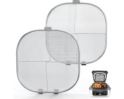 Spatbescherming van roestvrij staal Geschikt voor Ninja Foodi AG301 Airfryer-accessoires (2-pack) Spatbescherming van fijn gaas Geschikt voor Ninja Foodi 5-in-1 Indoor Grill AG300, AG300C, AG301C, AG302 en AG400