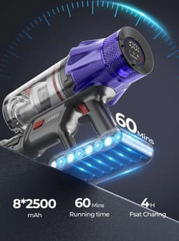 Laresar V7 - Steelstofzuiger Draadloos - 50000Pa - 500W Motor - Tot 60 Minuten Werktijd - LED Display - Geavanceerd Filtersysteem — thumbnail 3