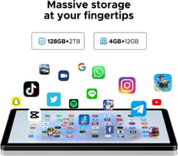 DOOGEE Tablet U11-Android 15 -11 inth 90 Hz-16 GB RAM+ 128 GB ROM/TF 2TB - Dubbele boxluidsprekers - 8580 mAh - Face ID - 5G WiFi - Widevine L1 - GPS - Grijs — thumbnail 3