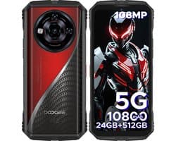 DOOGEE S118 Pro 5G - Robuuste Smartphone - Robuuste Telefoon - 32GB RAM + 512GB ROM (2TB/TF) - 10800 mAh/33W - 6,6 inch 120Hz - 108 MP + 20 MP Nachtzicht - Dual SIM 5G - GPS - NFC - Rood