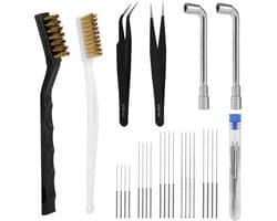 Allecto Plus - 3D-Printer Mondstukreinigingsset - 26 stuks - Onderhoudsaccessoires met Pinnen, Borstels en Sleutels.