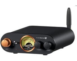RFWR® Bluetooth Stereoversterker Mini Amp met VU Meter voor Passieve Luidsprekers - HiFi Ontvanger