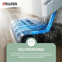4Swiss Smart stofzuiger VC024, snoerloze stofzuiger met dweilfunctie, nat- en droogzuiger met dubbele tank, zelfreinigende functie, LED-display — thumbnail 3