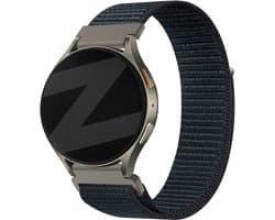 Bandz Smartwatch bandje 20mm nylon 'Easy fit' met klittenband - geschikt voor Samsung Galaxy Watch 4 / 5 / 6 / 7 (Classic / Pro) / 3 - 41mm / Active - 40 & 44mm / FE - Amazfit GTS 1-2-3-4 - Polar Ignite / Unite / Pacer (grijsblauw)