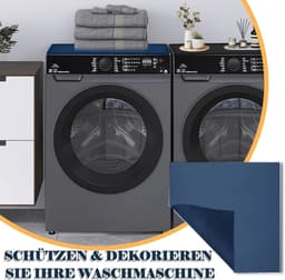 Wasmachineafdekking - 60 x 60 cm - zacht en op maat te snijden - antislip - universeel voor wasmachine en droger - badkamers en keuken - blauw — thumbnail 5