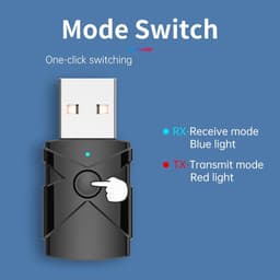 USB Bluetooth 5.2 Audio Adapter - 2-in-1 Transmitter en Receiver - zender en ontvanger - Inclusief 3.5mm AUX Kabel - Voor o.a. PC, TV en Speakers - zwart — thumbnail 4