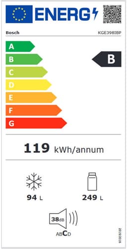 Bosch KGE398IBP - Serie 6 - Koel-vriescombinatie - RVS - Energielabel B - VitaFresh: houdt etenswaren langer vers in gekoelde lades — thumbnail 12