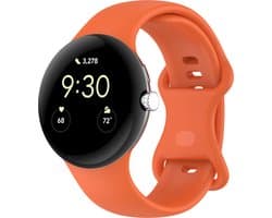 Strap-it Siliconen Classic smartwatch bandje - geschikt voor de grotere Google Pixel Watch 3 - 45mm (oranje)