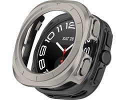By Qubix - Hard case (open front) - Titanium kleur - Geschikt voor Samsung Galaxy Watch Ultra / Ultra 2025 47mm