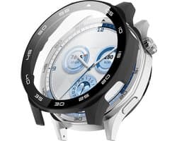 Watch case screenprotector - hoesje - gehard glas - geschikt voor Huawei Watch GT 5 (46 mm) - zwart