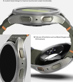 Ringke Slim + Glass | Hoesje + Screen Protector Geschikt voor Samsung Galaxy Watch 7 40MM | Case met 9H Tempered Glass | Matte Zwart — thumbnail 12
