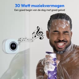 MEDION S66884 Douche radio met Bluetooth (badkamerradio, FM radio, zuignap, LED display, IPX6 waterproof, geïntegreerde oplaadbare batterij, MD43884) blauw — thumbnail 2
