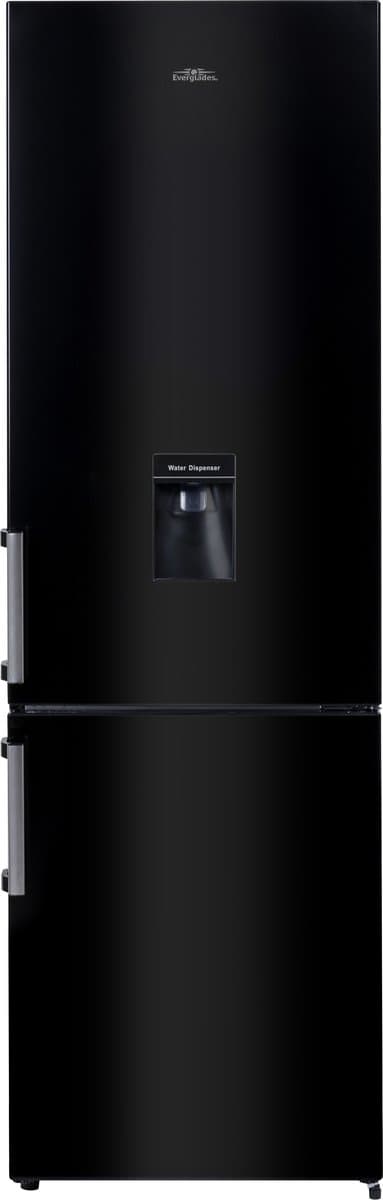 Everglades EVUD4049 - Koel- Vriescombinatie - Zwart Waterdispenser - E klasse - 268 Liter - 5 Jaar Garantie — afbeelding 1