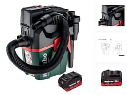 Metabo AS 18 L PC Compact accustofzuiger 18 V 6 l IPX4 stofklasse L nat en droog + 1x accu 8,0 Ah - zonder oplader — thumbnail 1