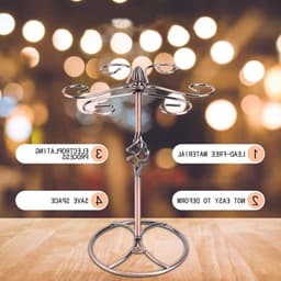 Retro Tafelhouder voor Wijnglazen - Hangende Opbergoplossing voor Thuisbar en Restaurant met Stijlvolle Organisatie — thumbnail 2