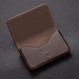 Elegante PU Leren Visitekaart Houder voor Mannen en Vrouwen - Perfect Cadeau voor Vrienden, Compact en Stijlvol, Rood, 102mm x 65mm x 18mm — thumbnail 2