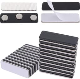 10 Stuks Magnetische Naamplaat Houder Persoonlijk Zelfklevend Metaal met 3-Punt Magneten voor Identiteitskaarten en Bedrijfspresentatie — thumbnail 1