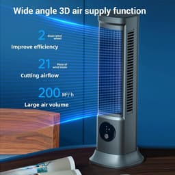 Torenventilator Bladloos - Staande Ventilator - Stille Koeling - USB C Oplaadbaar - 31.5 x 12 x 11 cm - Spacegrijs — thumbnail 3