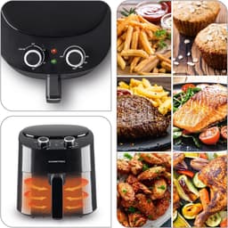 Heteluchtfriteuse - Airfryer Keukenapparaat - Vetarm Koken - 8 Programma's - 45 Liter - Zwart — thumbnail 3