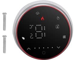 Slimme Thermostaat - Draadloze WiFi - Verwarming Regelen - Zeer Nauwkeurig - 13mm Dun - Zwart
