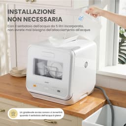 Mini vaatwasser - Kleine afwasmachine - 5 programma's - Energieklasse D - Glasprogramma — thumbnail 5