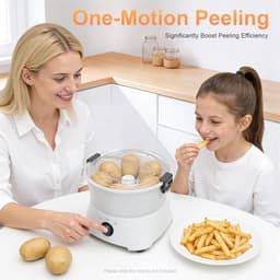 Elektrische Aardappelschilmachine - Automatische Dunschiller - Snel Groenten Schillen - Ruime Capaciteit - 0.8 kg - Wit — thumbnail 2