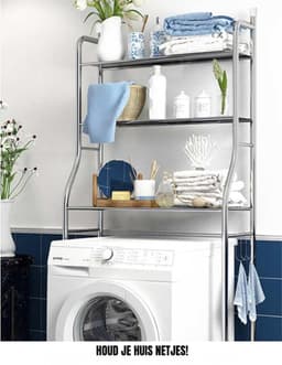 KAD® Wasmachine Ombouw - Wasmachine Kast - Wasmachine Meubel - Zilver - 25cm x 65cm x 160cm — thumbnail 4