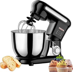 ACEP 60° Draaibare mixer - 5L - 1500W - Zwart - Mixer - Mixer met mengkom - Kitchenaid - Kitchenaid keukenmachine - Keukenmachine - Deegmachine — thumbnail 1
