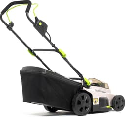 Accugrasmaaier - Draadloze grasmaaier - Gazon onderhoud - Dubbele accu aandrijving - 37 cm snijbreedte - Groen zwart grijs — thumbnail 4