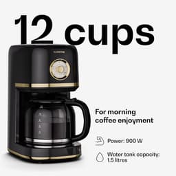 Klarstein Koffiemachine Victoria Filterkoffiemachine – met retro-design, 1,5 L voor tot 12 kopjes, warmhoudfunctie, anti-druppelsysteem, automatische uitschakeling - Coffee Machine - Koffieautomaat - Espressomachine — thumbnail 3