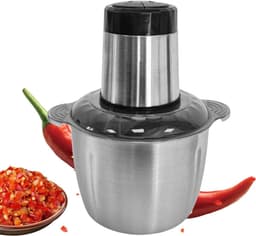 Keukenmachine - Voedselhakker Groentehakker - Maaltijden Voorbereiden - Dubbellaags 4-Mesjes - 2L Capaciteit - Zilver — thumbnail 1