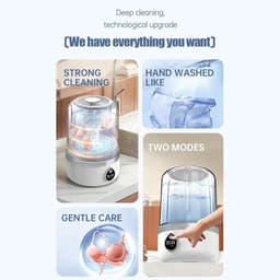 Mini Wasmachine - Draagbare Wasmachine - Kleine Wasjes Doen - Compact en Draagbaar - Niet gespecificeerd - Wit — thumbnail 2