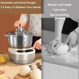 Deegmaker en Mixer - Kneedmachine Keukenmachine - Thuis Bakken - Intelligente Temperatuurregeling - 5L of 7L - Zilver — thumbnail 3