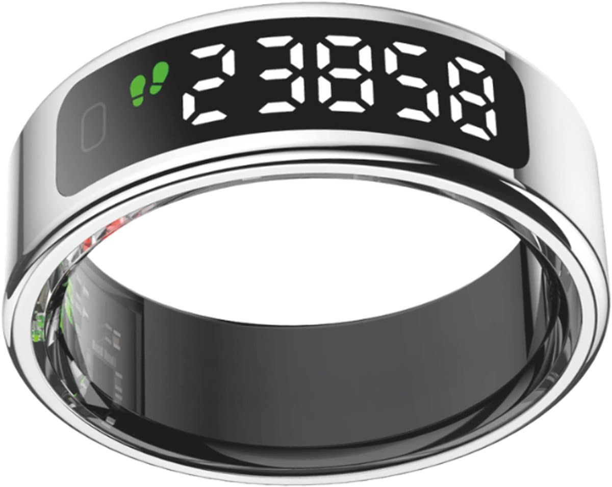 NOLATR Vue, Slimme Ring met Stappenteller, Activiteitstracker & Hartslagmeter – met Touch functie - Zonder Abonnement & Nederlandse App – Zilver – Maat 11 — afbeelding 1