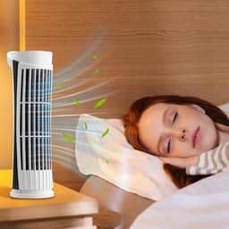 Torenventilator - Bladeless ventilator - Persoonlijke verkoeling - Stille werking - 27 cm hoog - Wit — thumbnail 5