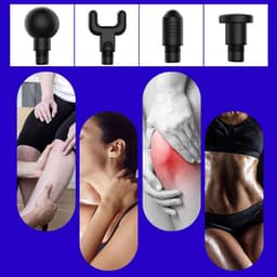 Spier Stimulator - Massage Gun - Herstel Spieren - Vier Verschillende Koppen - 12mm Amplitude - Zwart — thumbnail 2