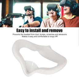 Vt products - VR-gezichtshoes voor 2 - Zweetbestendig - Siliconen Gezichtskussenmasker - Wasbaar - Oogkussentje voor VR - Geschikt voor 2 - Grijs-wit — thumbnail 3