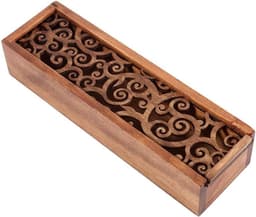 Houten Opbergdoos voor Potloden, Vintage Pennenhouder met Afneembare Case en Deksel, Ideaal voor Sieraden en Kantoorbenodigdheden — thumbnail 1