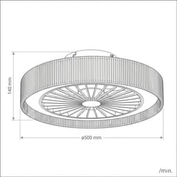 Fantiluxe - Andreas - Plafondventilator met verlichting - Beige Transparant - Ø50cm - Afstandsbediening - Met lamp - Plafond ventilator - Slaapkamer — thumbnail 3